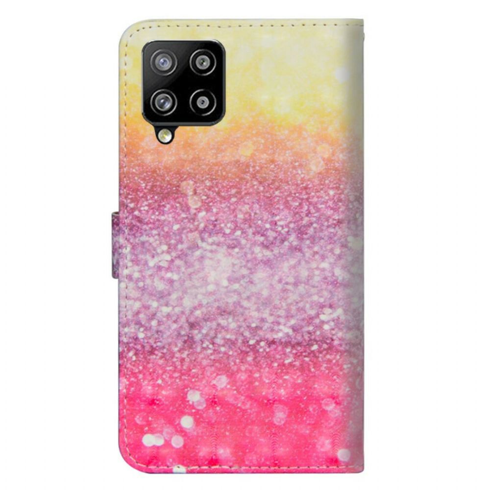 Folio-hoesje voor Samsung Galaxy A42 5G Magenta Glitterverloop