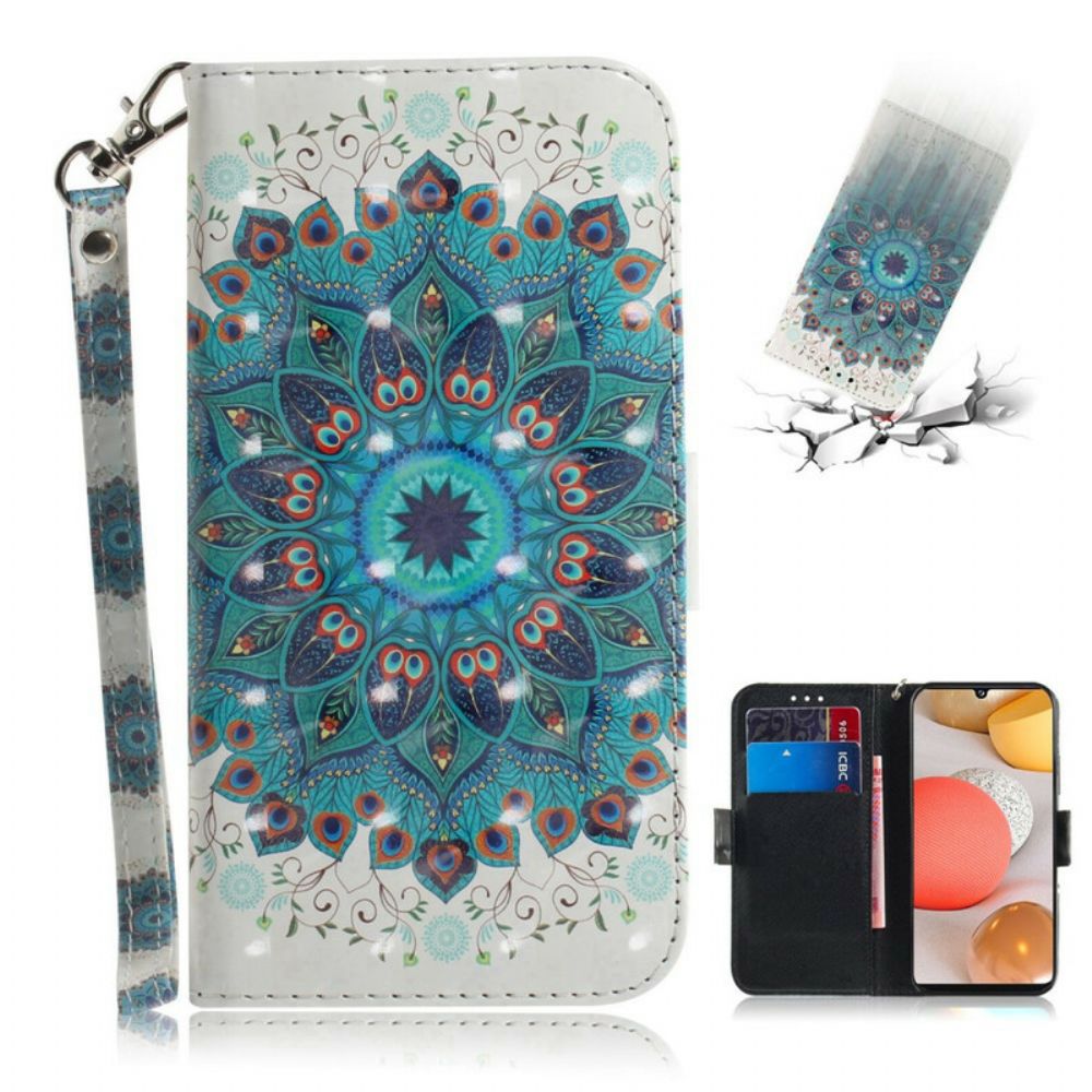 Folio-hoesje voor Samsung Galaxy A42 5G Met Ketting Meesterlijke Mandala Met Bandjes