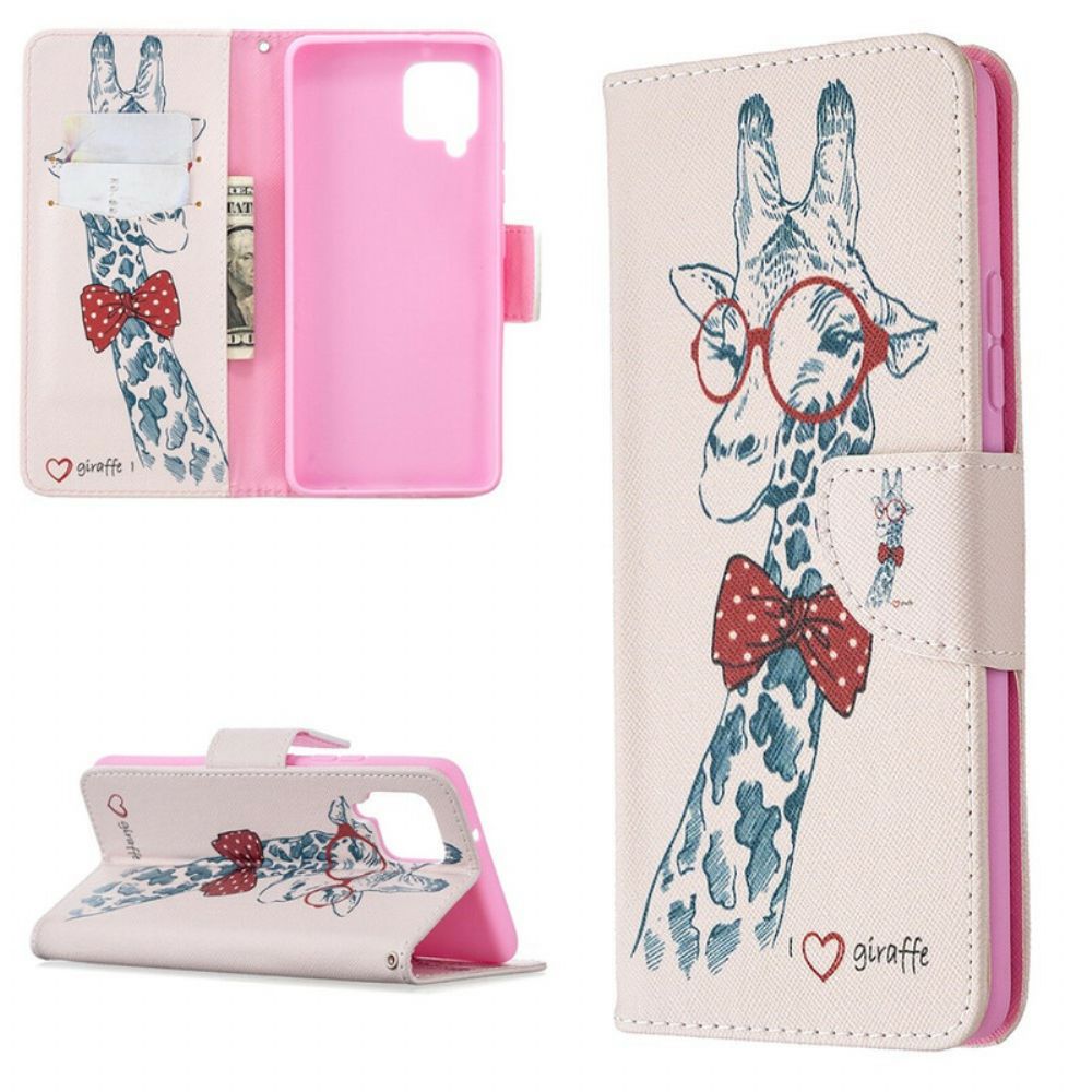 Folio-hoesje voor Samsung Galaxy A42 5G Nerdy Giraf