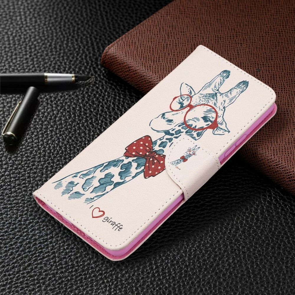 Folio-hoesje voor Samsung Galaxy A42 5G Nerdy Giraf