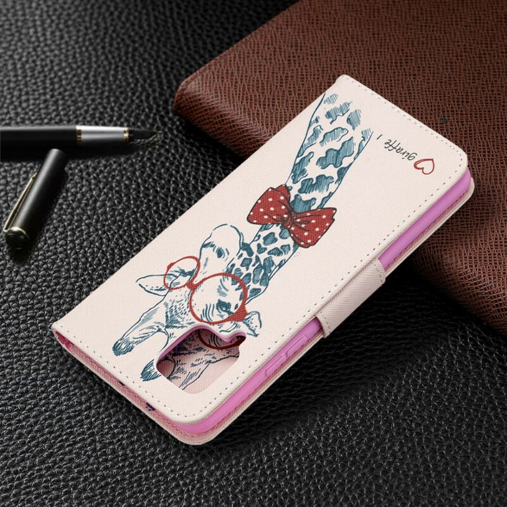 Folio-hoesje voor Samsung Galaxy A42 5G Nerdy Giraf