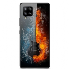 Hoesje voor Samsung Galaxy A42 5G Gitaar Gehard Glas