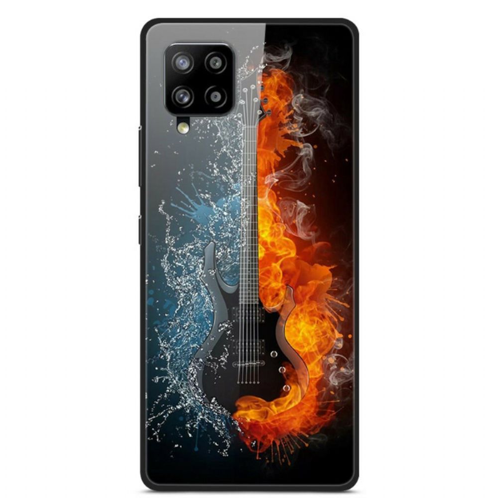 Hoesje voor Samsung Galaxy A42 5G Gitaar Gehard Glas