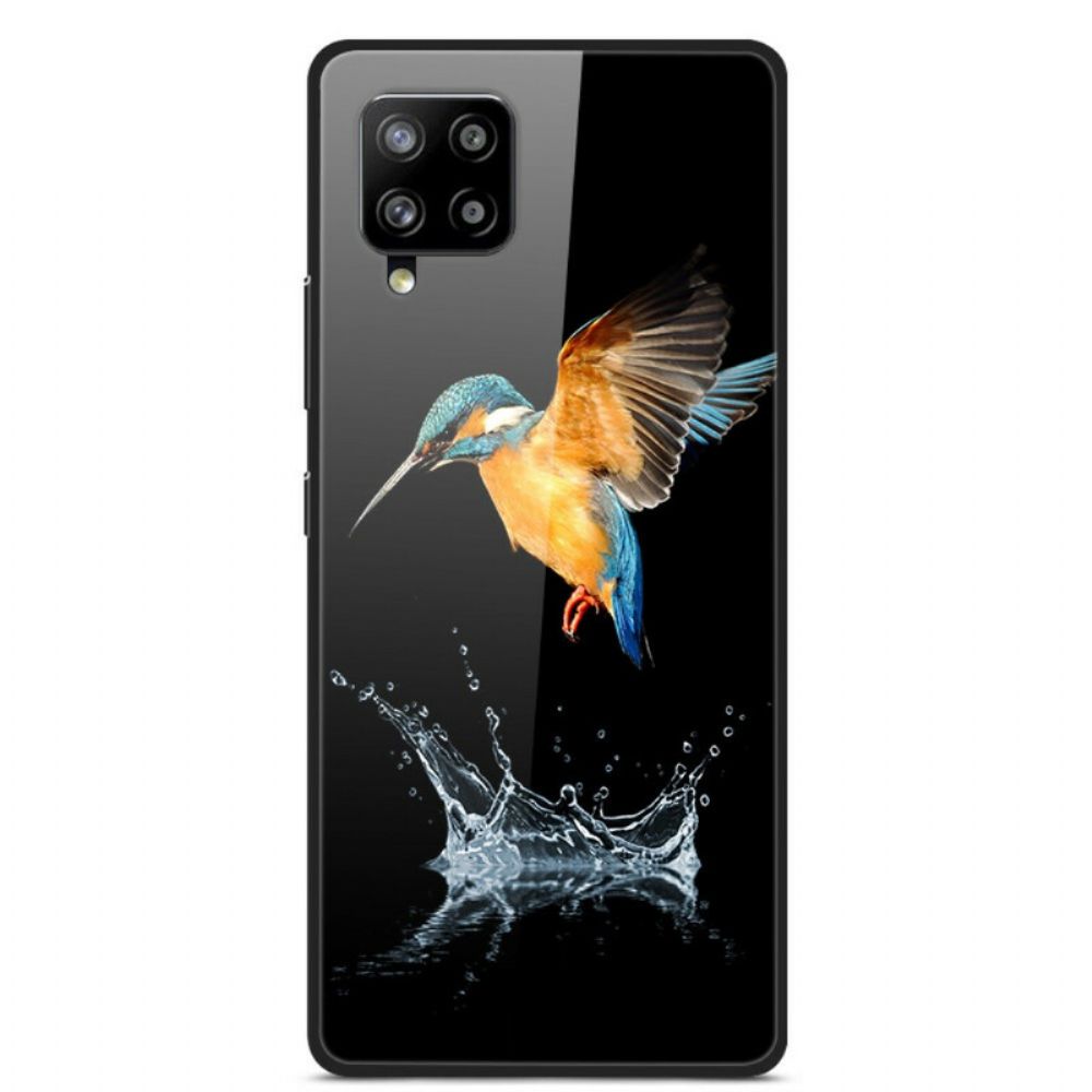 Hoesje voor Samsung Galaxy A42 5G Kroonvogel Gehard Glas