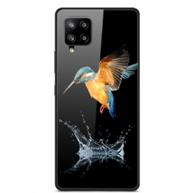 Hoesje voor Samsung Galaxy A42 5G Kroonvogel Gehard Glas