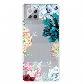 Hoesje voor Samsung Galaxy A42 5G Naadloze Aquarelbloemen