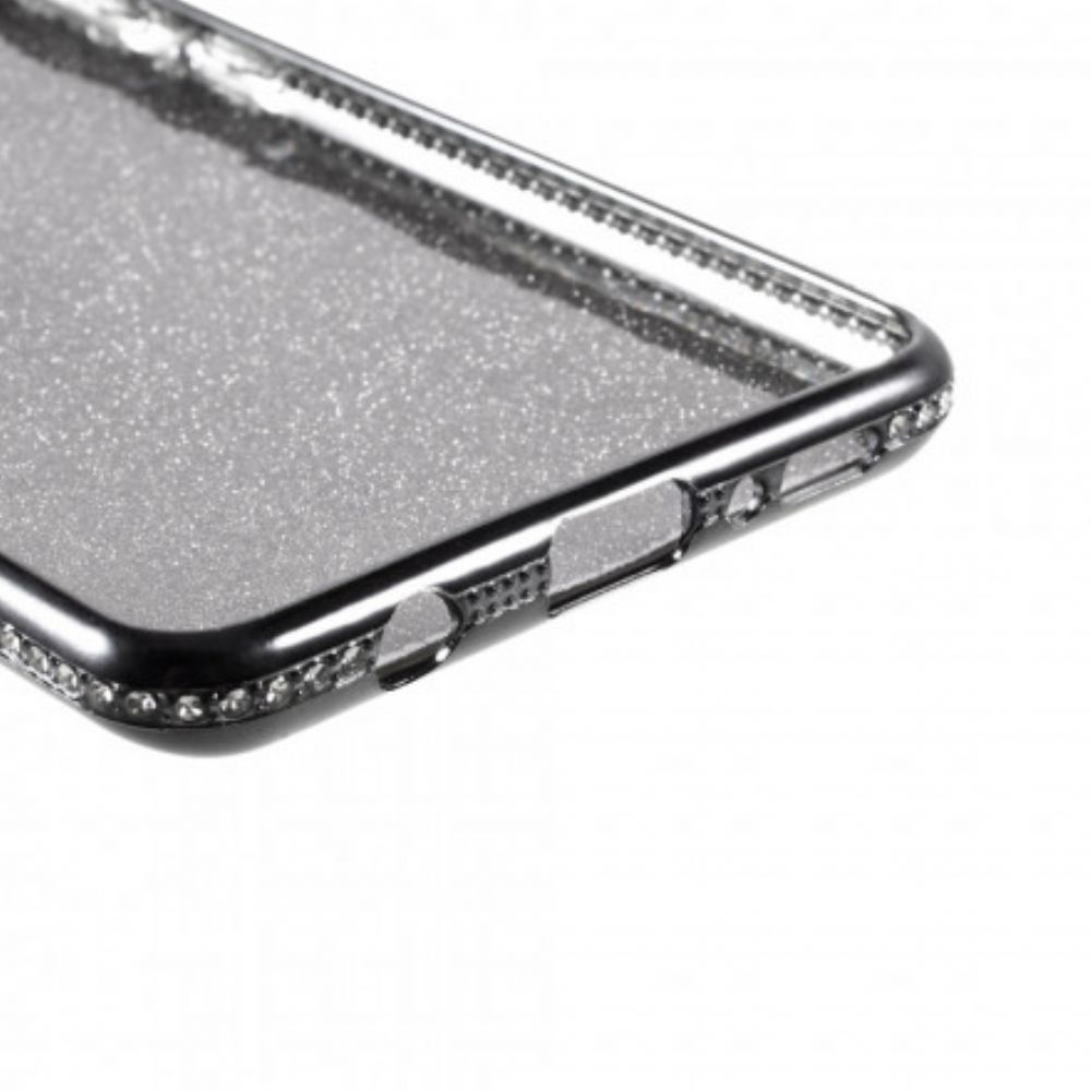 Hoesje voor Samsung Galaxy A42 5G Pailletten En Diamanten Ring-ondersteuning