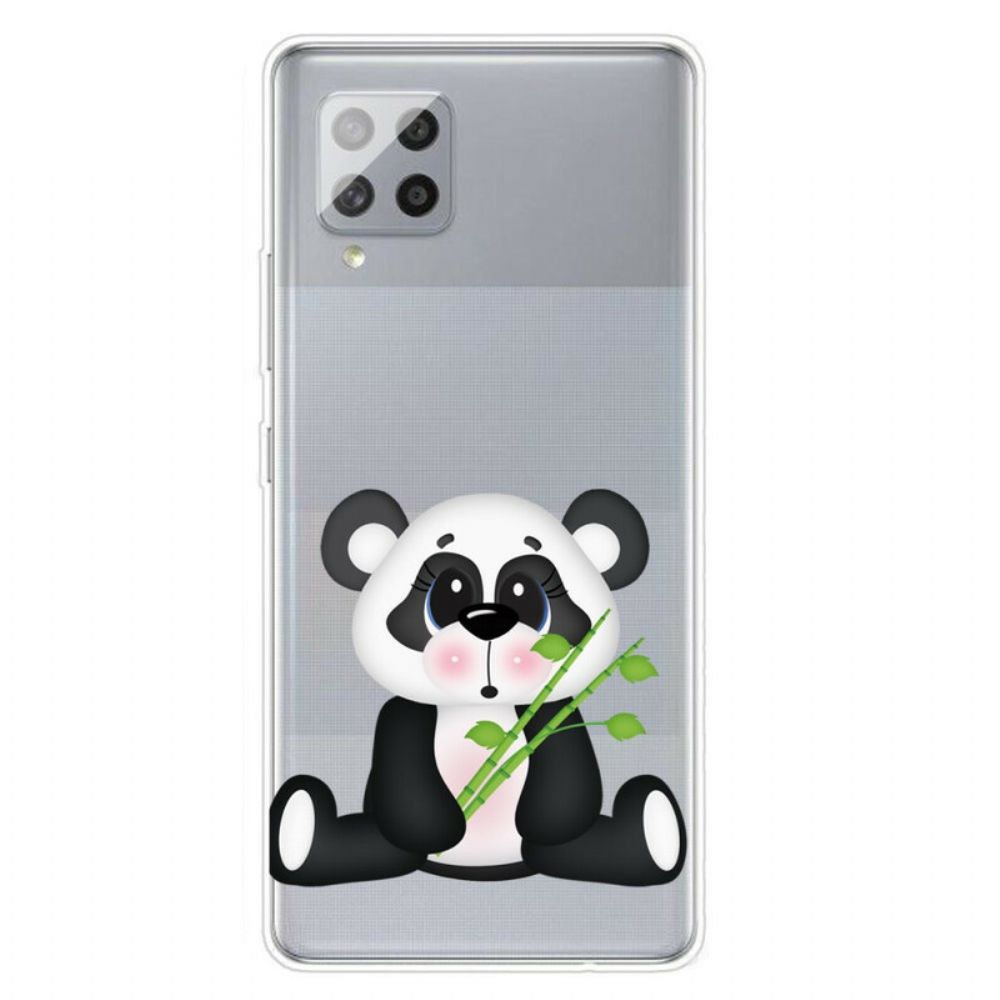 Hoesje voor Samsung Galaxy A42 5G Transparante Droevige Panda