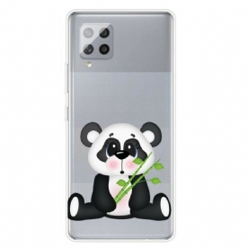 Hoesje voor Samsung Galaxy A42 5G Transparante Droevige Panda