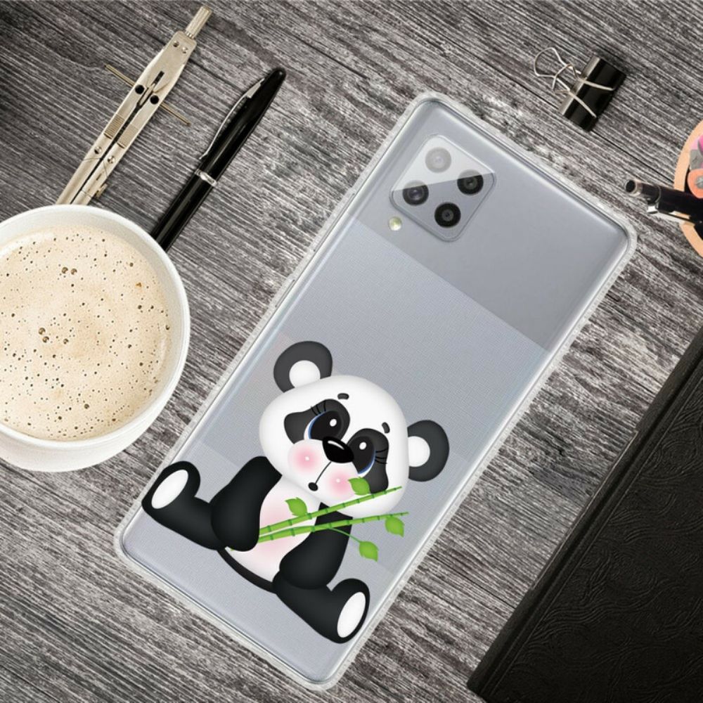 Hoesje voor Samsung Galaxy A42 5G Transparante Droevige Panda