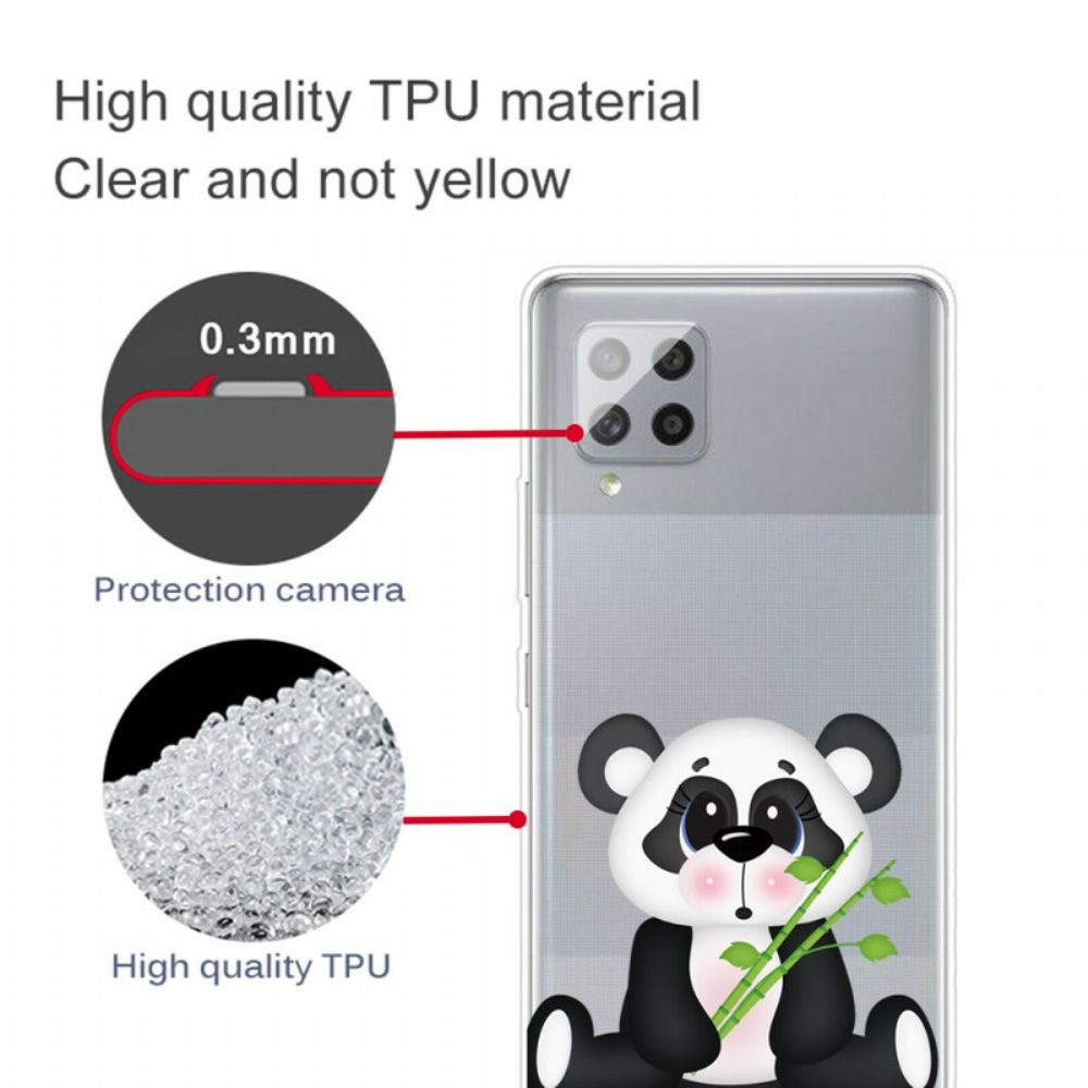 Hoesje voor Samsung Galaxy A42 5G Transparante Droevige Panda