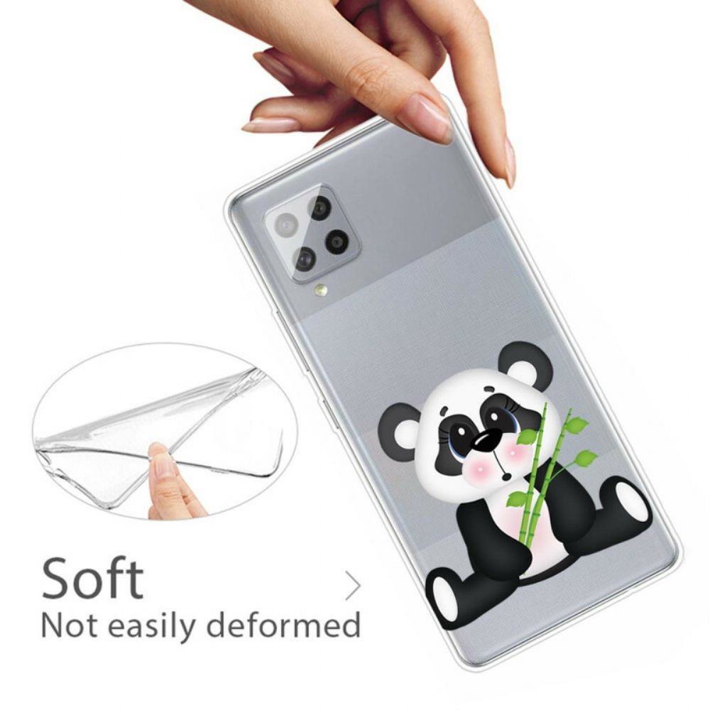 Hoesje voor Samsung Galaxy A42 5G Transparante Droevige Panda