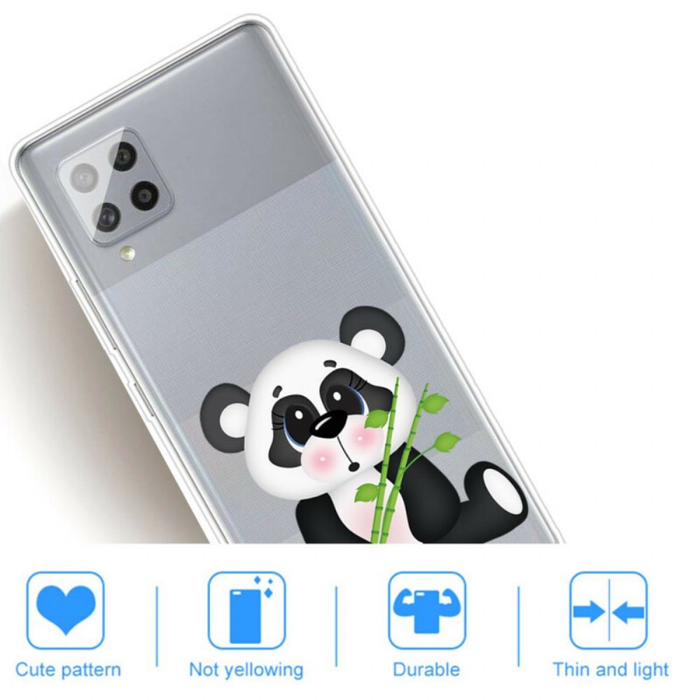 Hoesje voor Samsung Galaxy A42 5G Transparante Droevige Panda