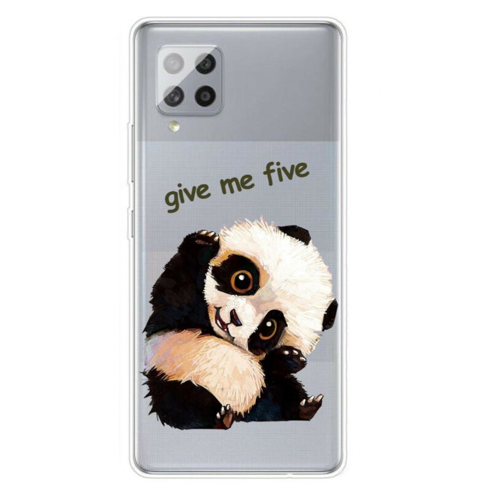 Hoesje voor Samsung Galaxy A42 5G Transparante Panda Geef Me Vijf