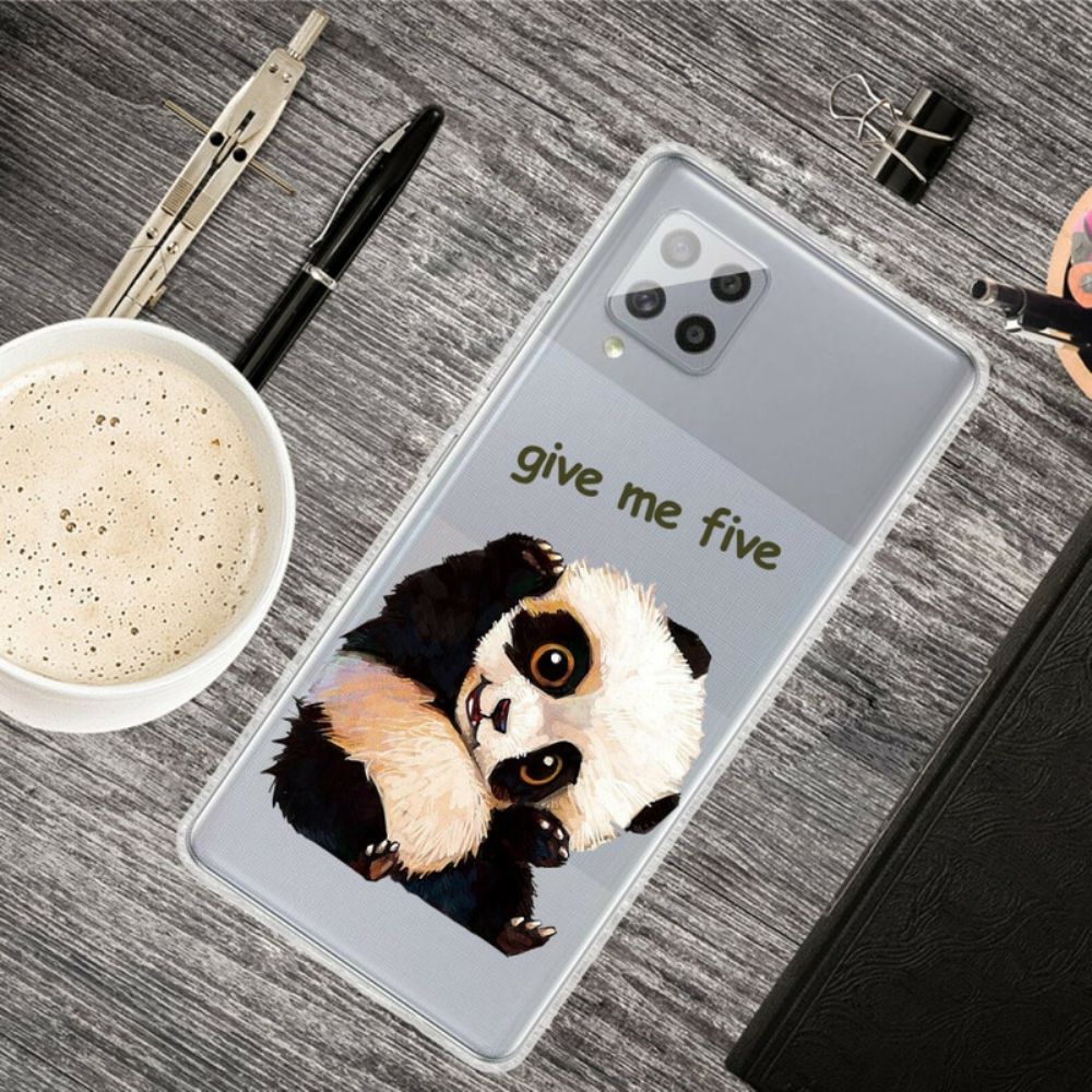 Hoesje voor Samsung Galaxy A42 5G Transparante Panda Geef Me Vijf