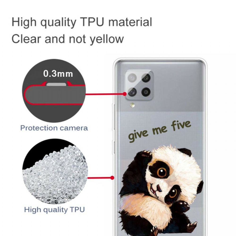 Hoesje voor Samsung Galaxy A42 5G Transparante Panda Geef Me Vijf