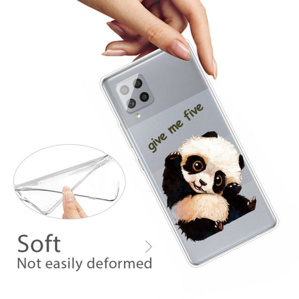 Hoesje voor Samsung Galaxy A42 5G Transparante Panda Geef Me Vijf