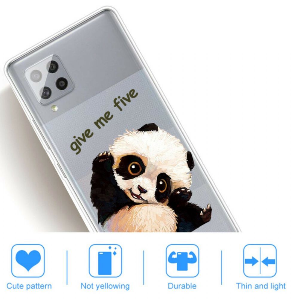 Hoesje voor Samsung Galaxy A42 5G Transparante Panda Geef Me Vijf