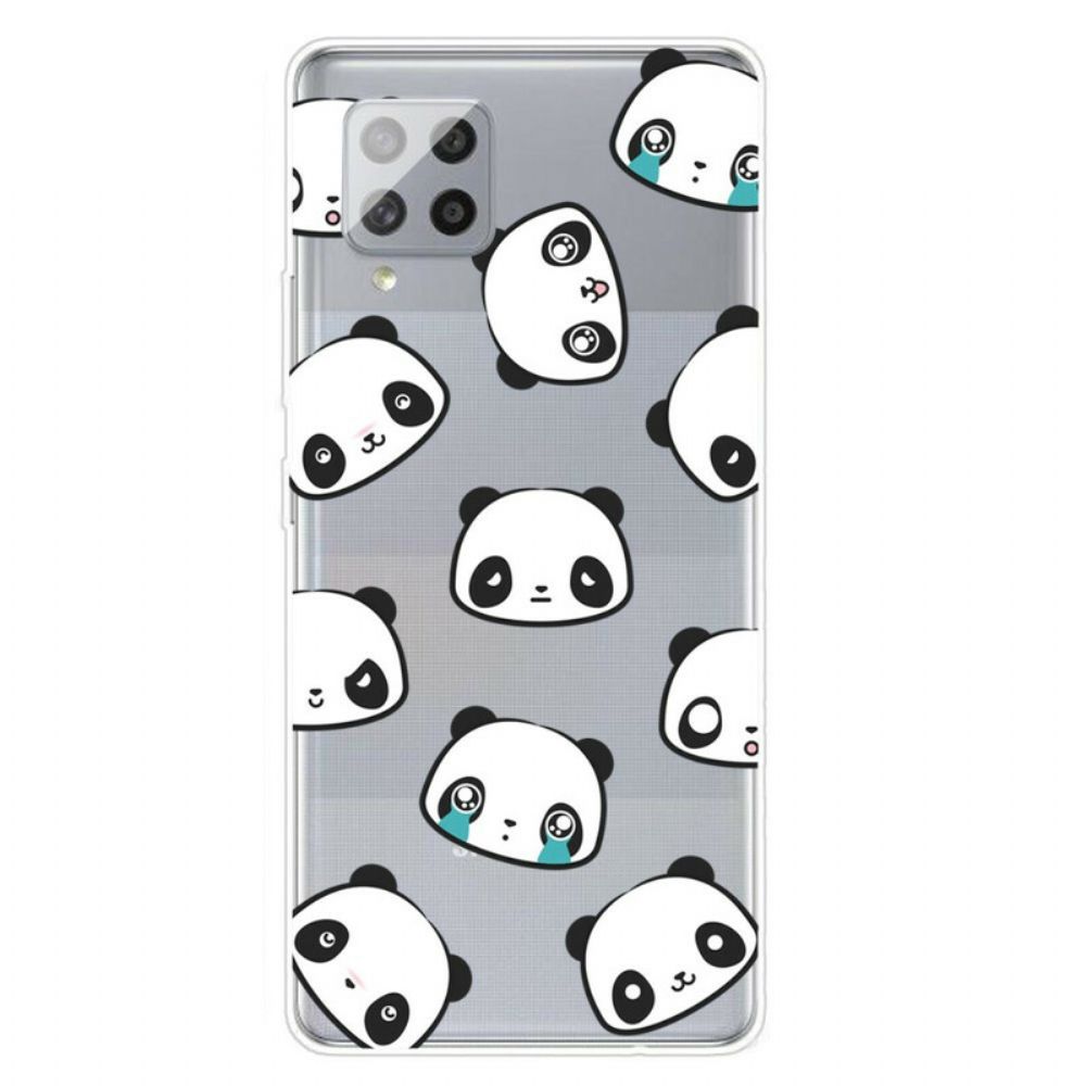 Hoesje voor Samsung Galaxy A42 5G Transparante Sentimentele Panda's