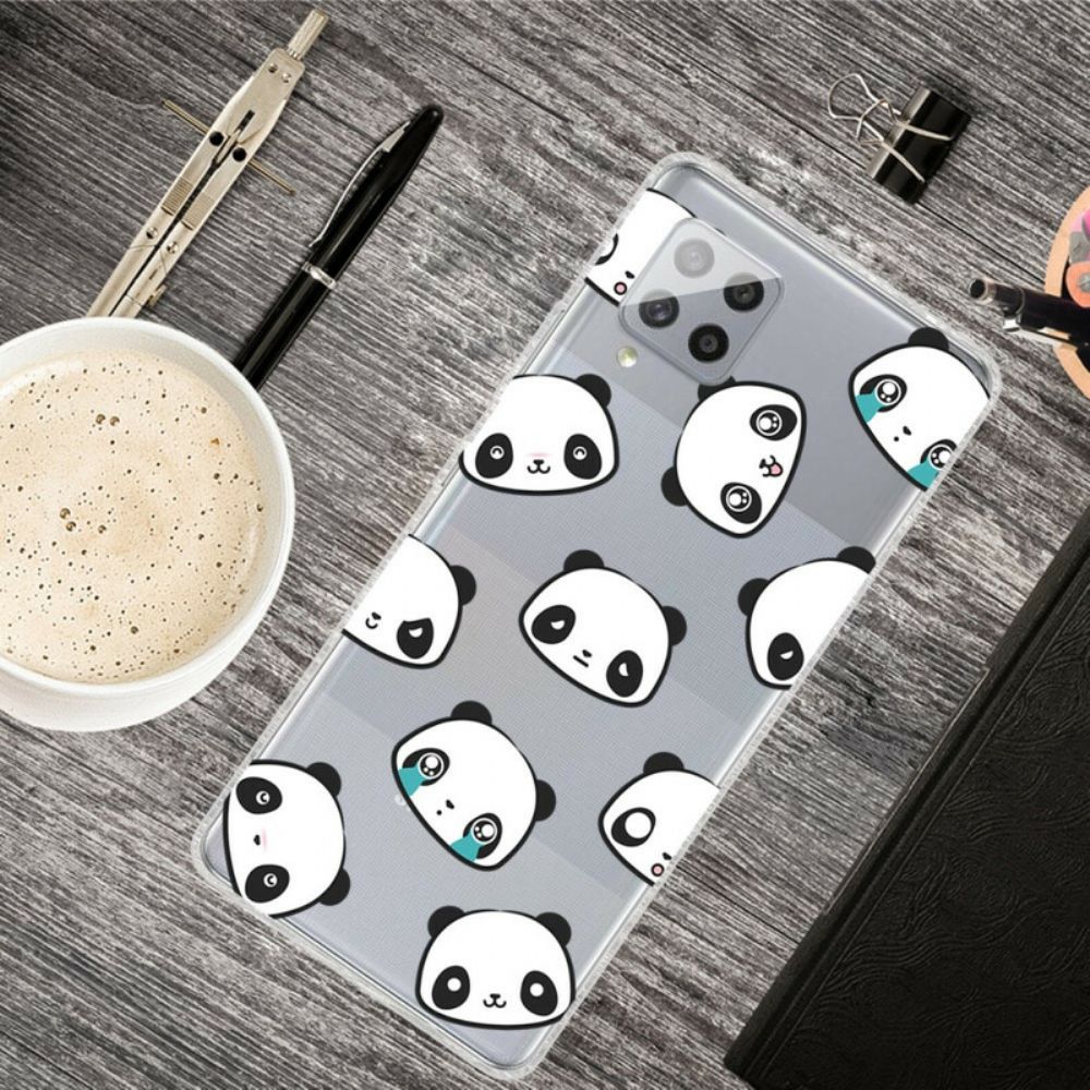 Hoesje voor Samsung Galaxy A42 5G Transparante Sentimentele Panda's