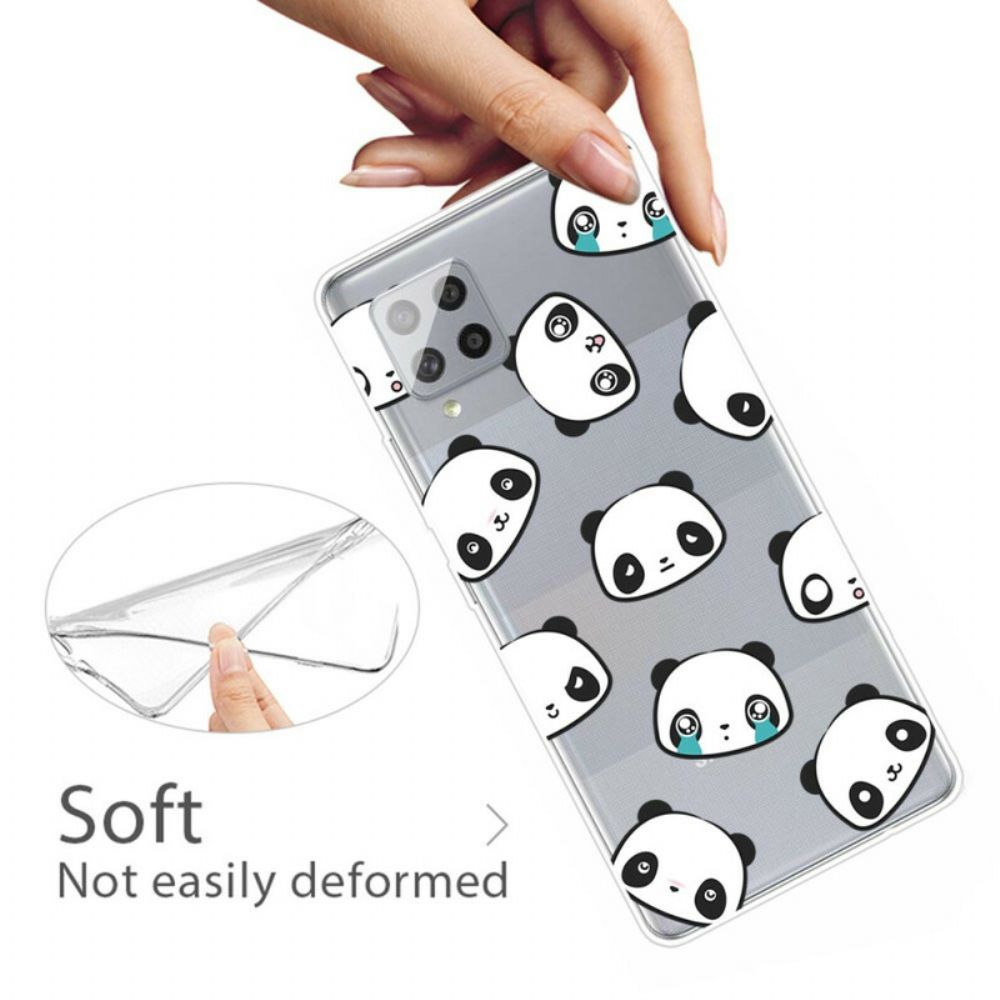 Hoesje voor Samsung Galaxy A42 5G Transparante Sentimentele Panda's