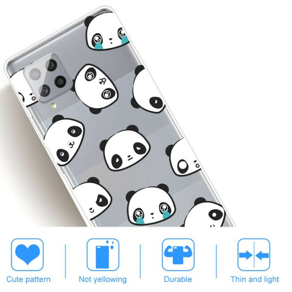 Hoesje voor Samsung Galaxy A42 5G Transparante Sentimentele Panda's