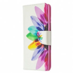 Leren Hoesje voor Samsung Galaxy A42 5G Aquarel Bloem