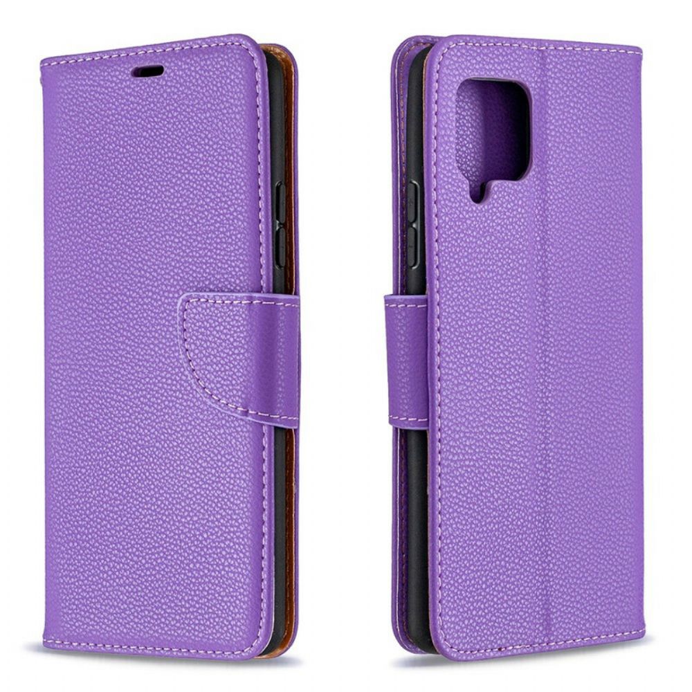 Leren Hoesje voor Samsung Galaxy A42 5G Folio-hoesje Litchi Flap Schuin