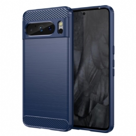 Case Hoesje Google Pixel 8 Pro Telefoonhoesje Geborstelde Koolstofvezel