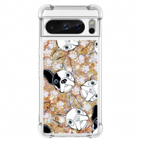 Cover Hoesje Google Pixel 8 Pro Telefoonhoesje Glitterhondjes