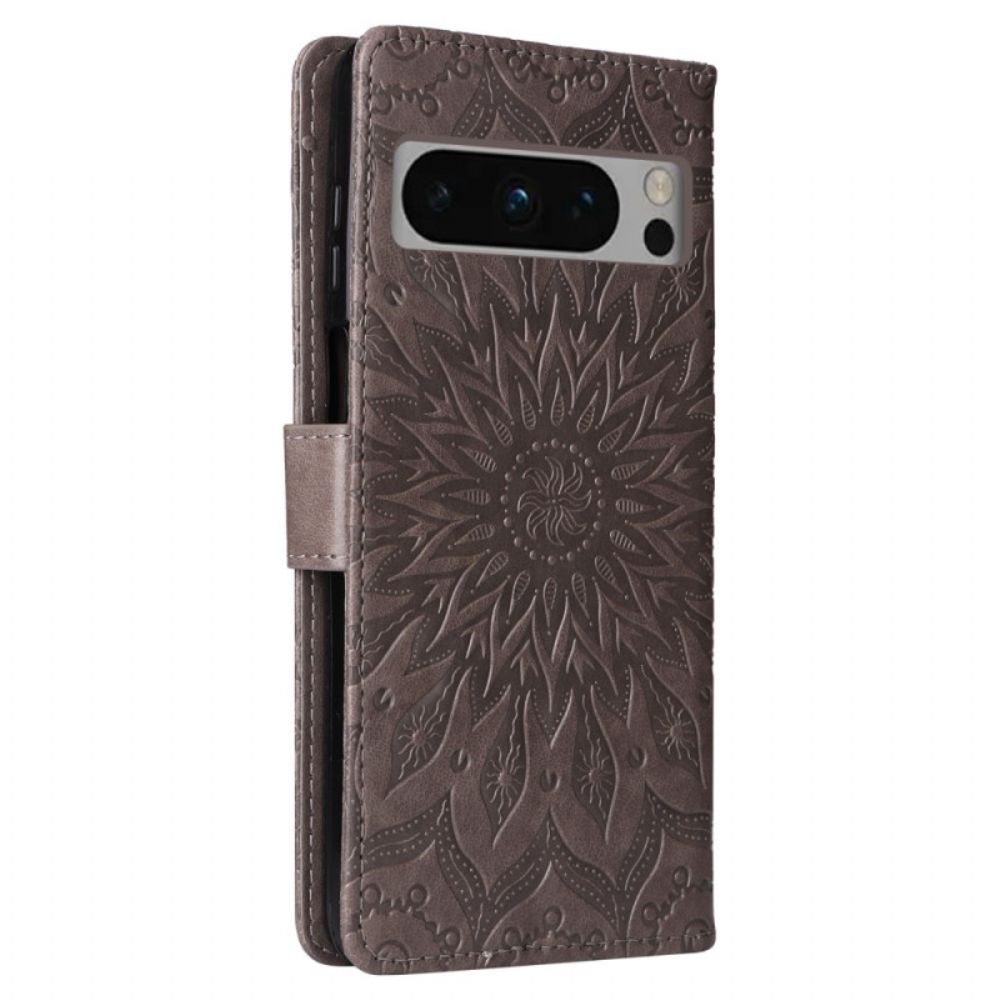 Folio-hoesje Google Pixel 8 Pro Telefoonhoesje Fantastische Mandala Met Koord