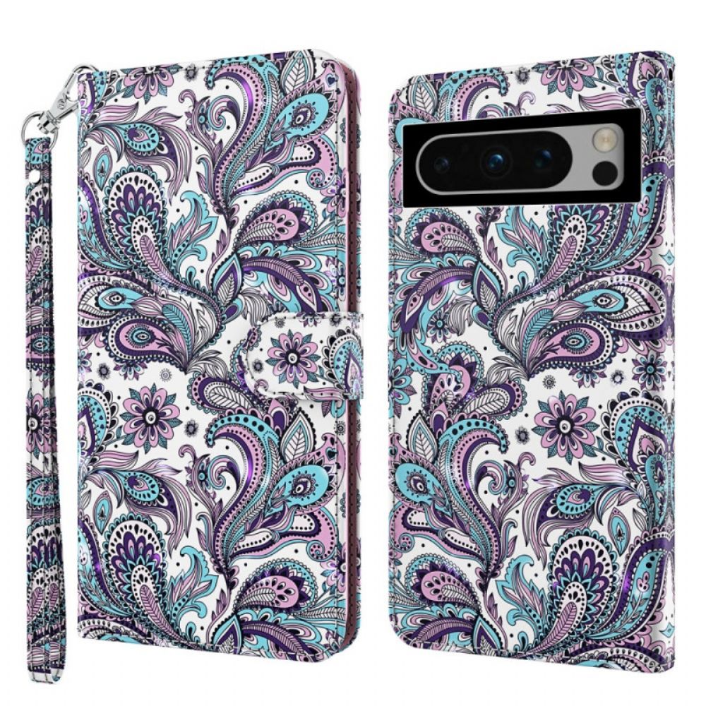 Folio-hoesje Google Pixel 8 Pro Telefoonhoesje Paisleypatroon Met Bandje