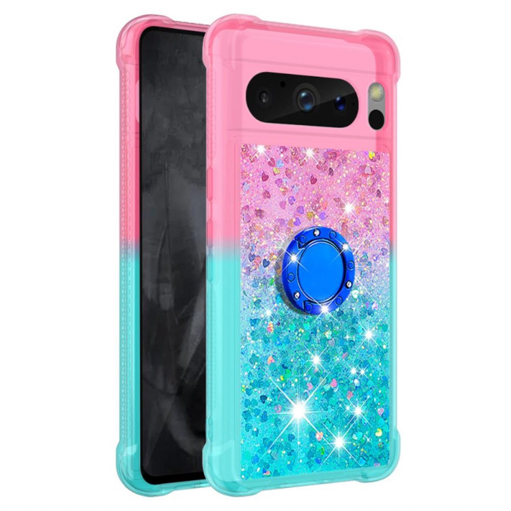 Hoesje Google Pixel 8 Pro Glitterringhouder Bescherming Hoesje