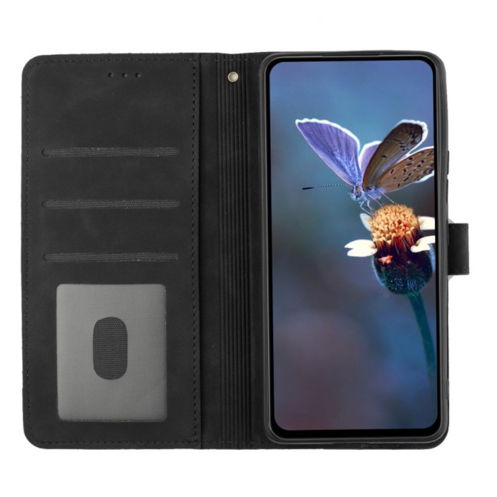 Leren Hoesje Voor Google Pixel 8 Pro Bloemen Met Koord