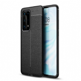 Hoesje voor Huawei P40 Pro Plus Flexibele Koolstofvezeltextuur