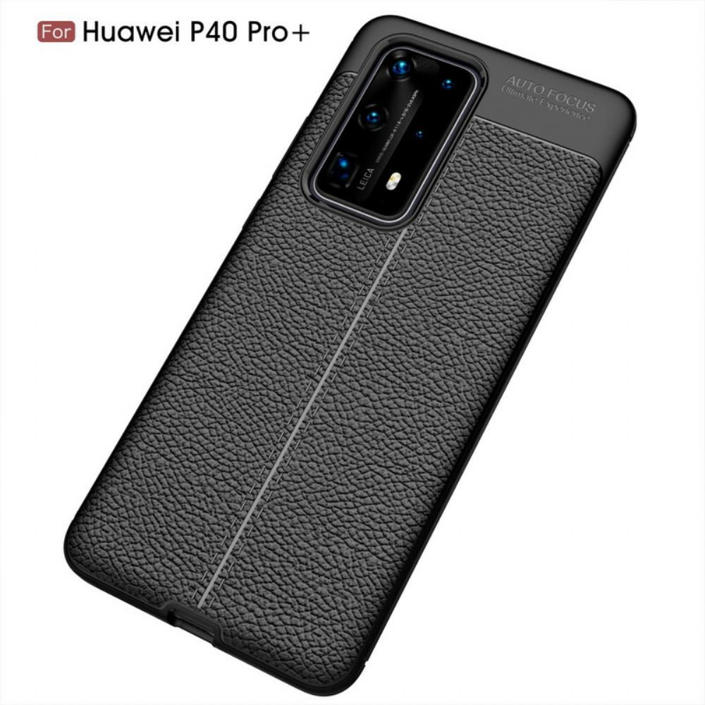 Hoesje voor Huawei P40 Pro Plus Flexibele Koolstofvezeltextuur