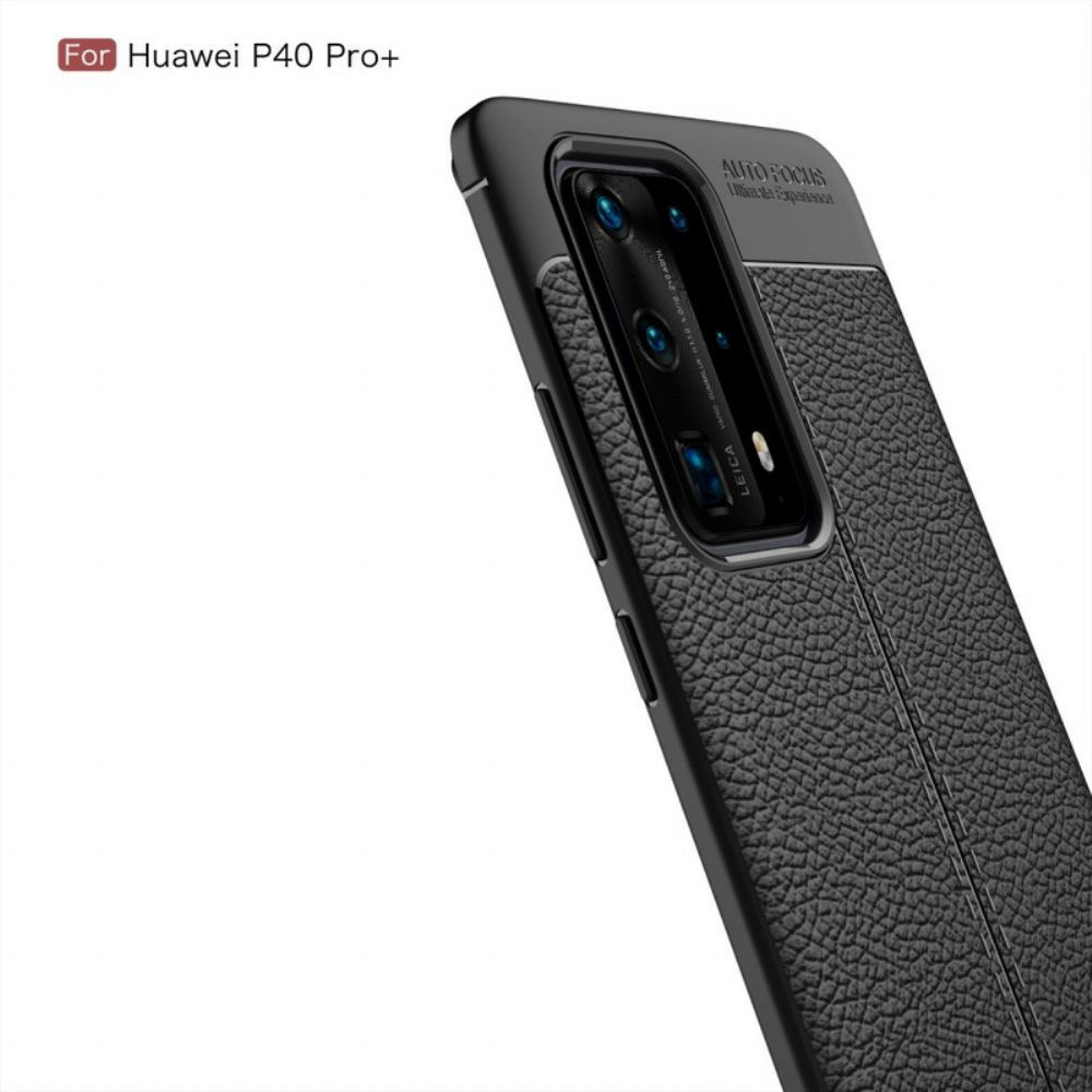 Hoesje voor Huawei P40 Pro Plus Flexibele Koolstofvezeltextuur