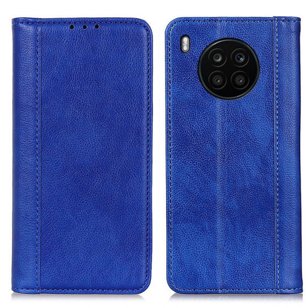 Bescherming Hoesje voor Huawei Nova 8i / Honor 50 Lite Folio-hoesje Elegance Split Litchi Leer