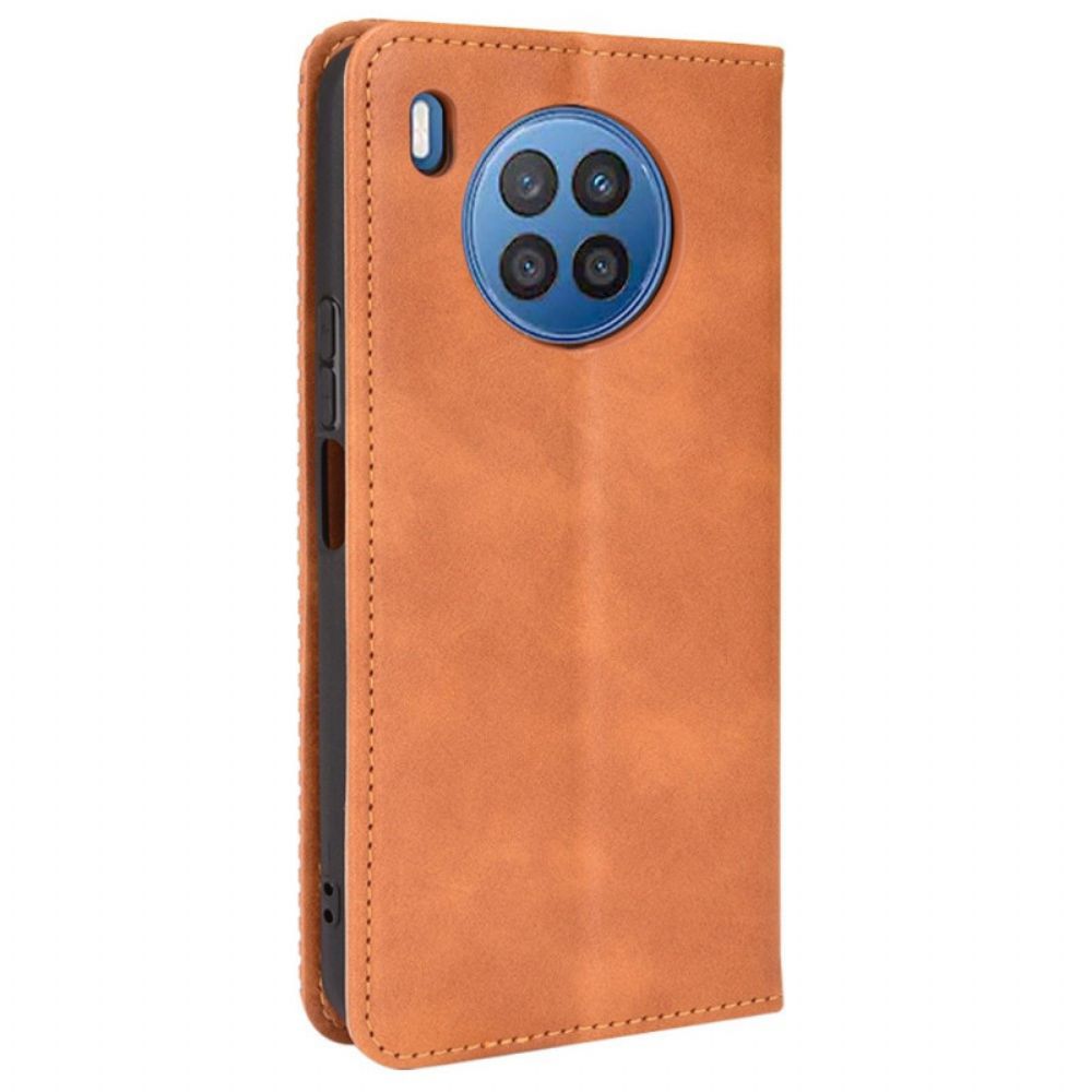 Bescherming Hoesje voor Huawei Nova 8i / Honor 50 Lite Folio-hoesje Gestileerd Vintage Leereffect