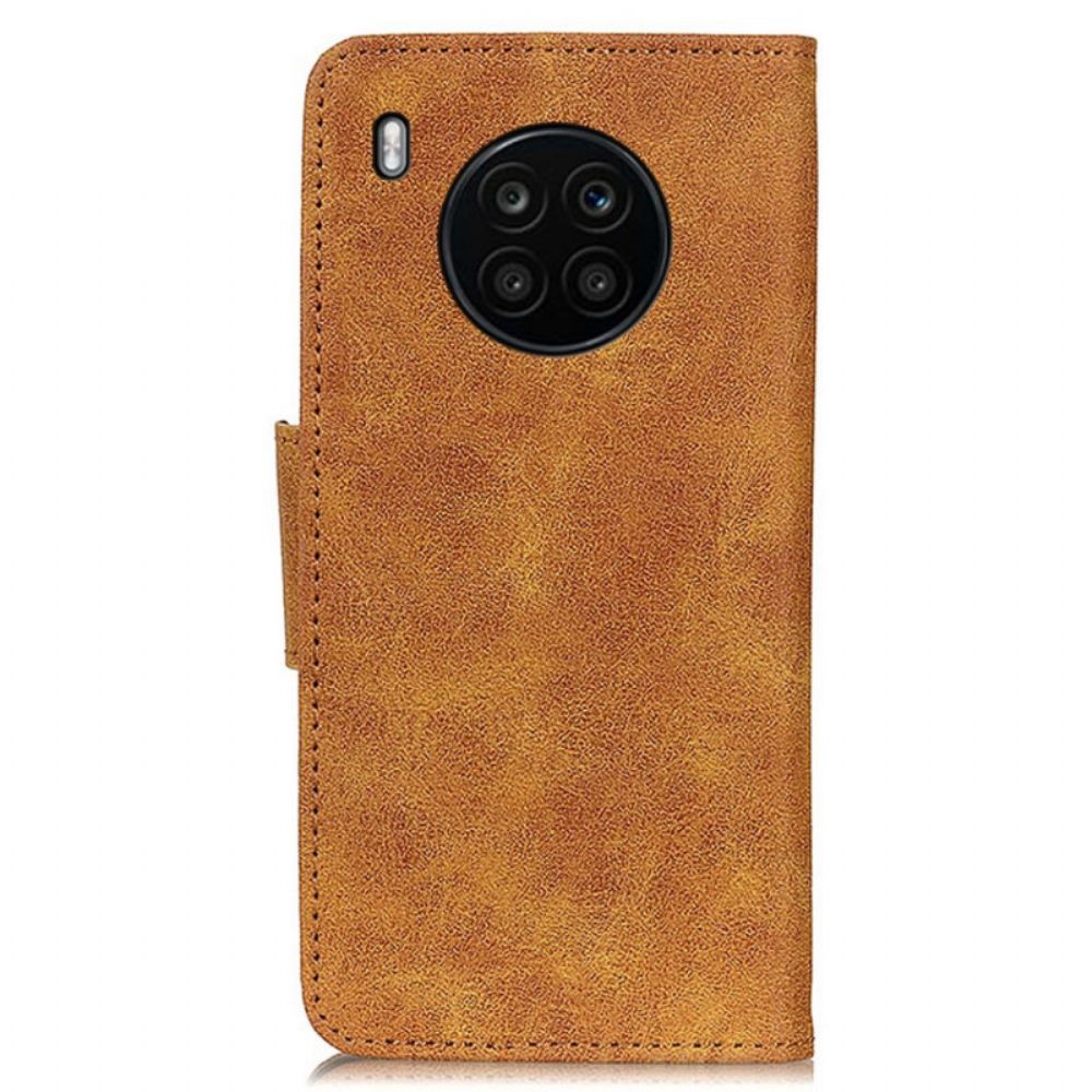 Folio-hoesje voor Huawei Nova 8i / Honor 50 Lite Flip Case Vintage Magnetische Klep