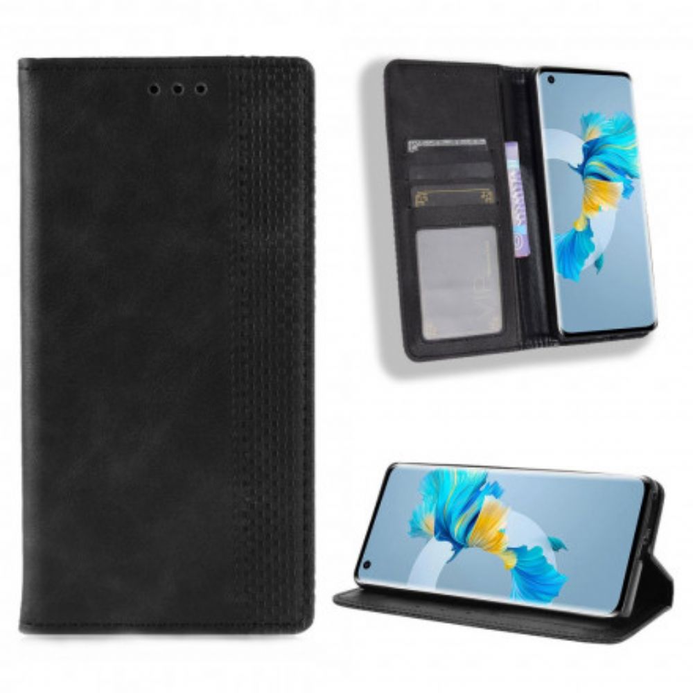 Bescherming Hoesje voor Huawei Mate 40 Pro Folio-hoesje Vintage Gestileerd Leereffect