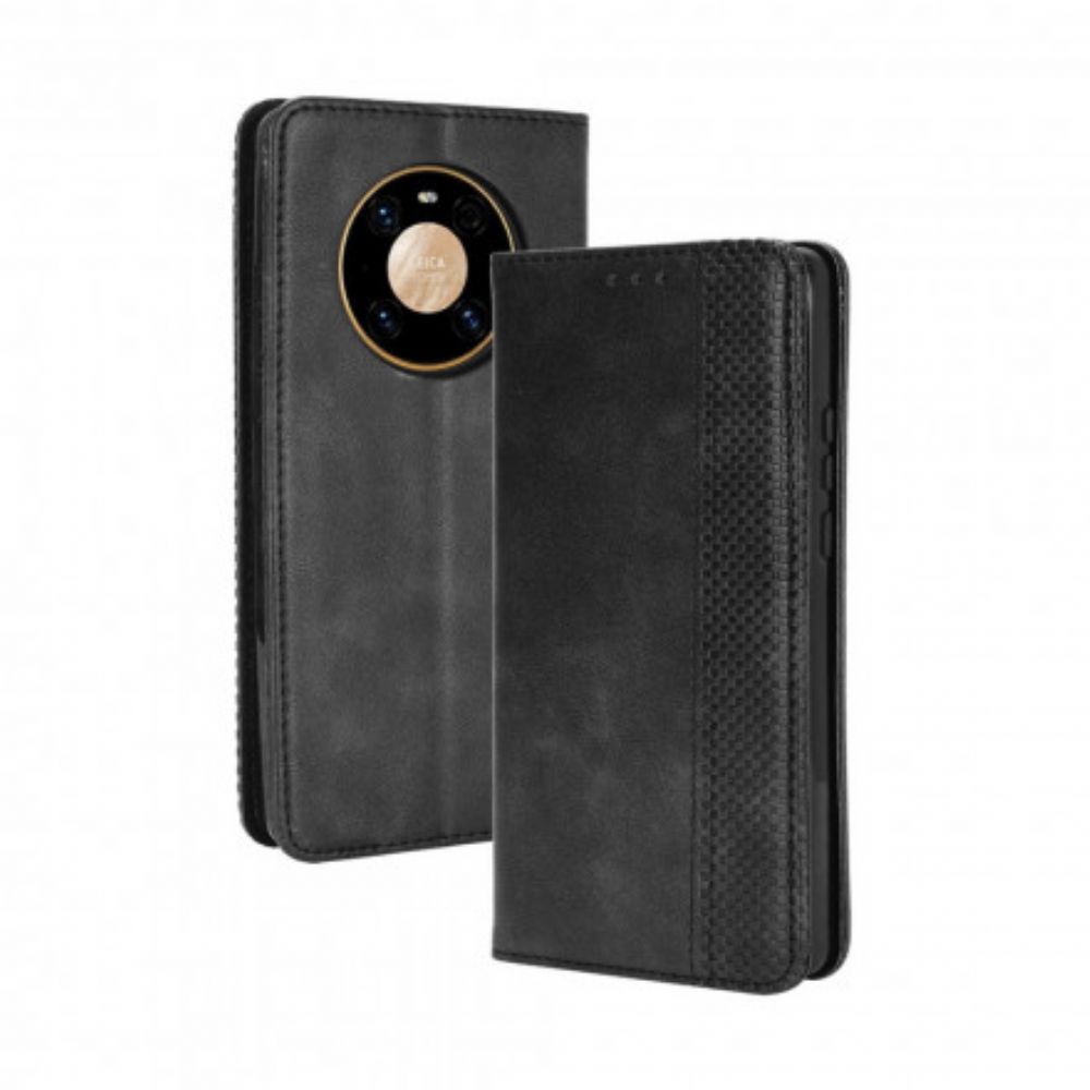 Bescherming Hoesje voor Huawei Mate 40 Pro Folio-hoesje Vintage Gestileerd Leereffect