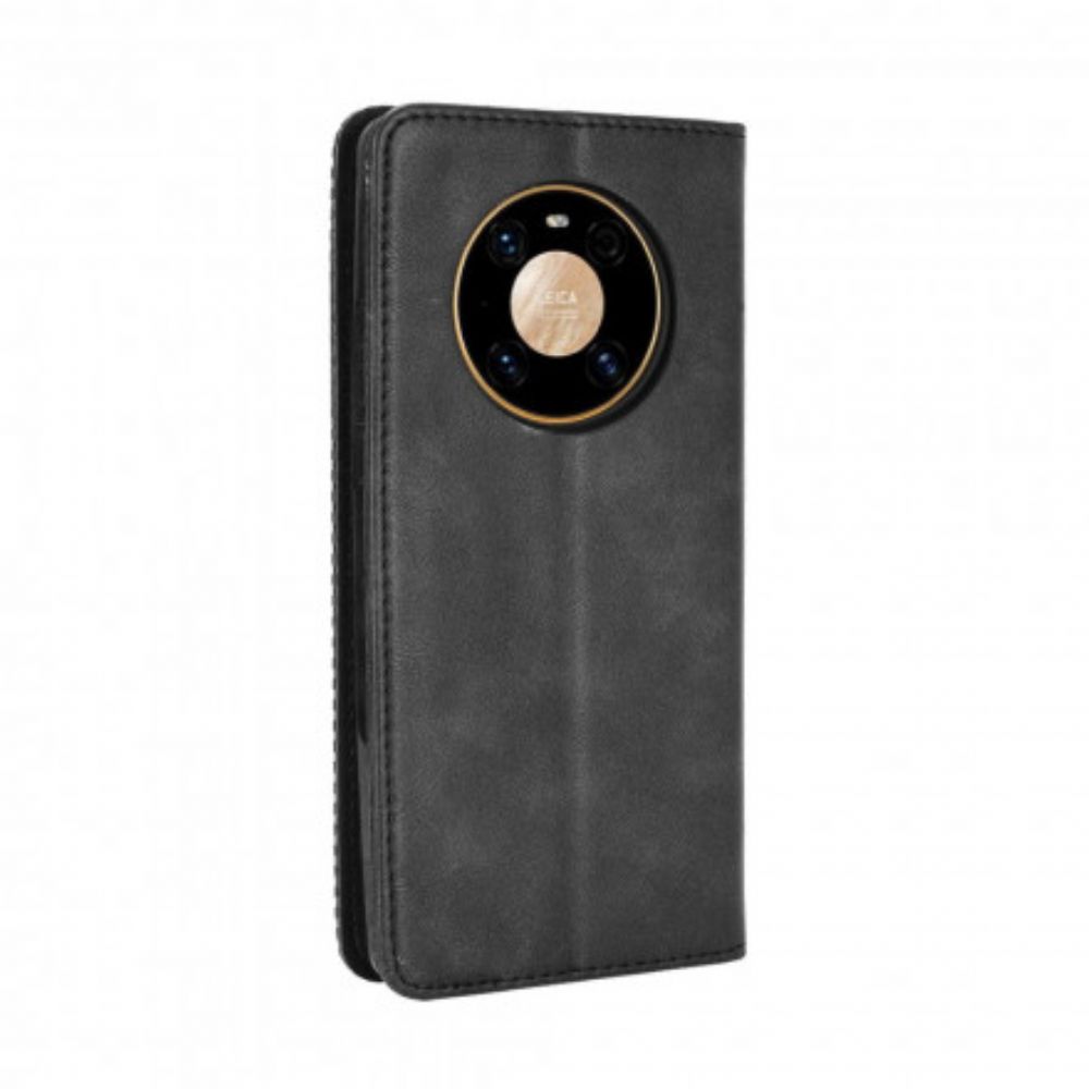 Bescherming Hoesje voor Huawei Mate 40 Pro Folio-hoesje Vintage Gestileerd Leereffect