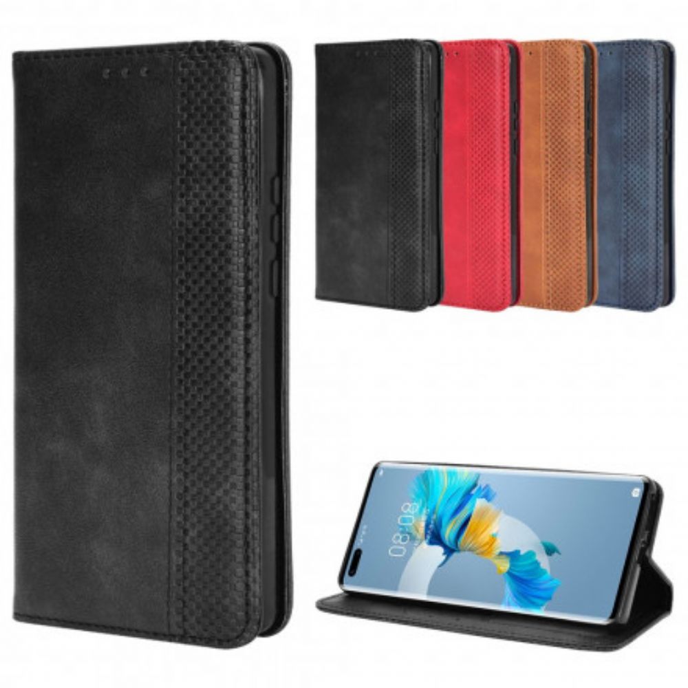 Bescherming Hoesje voor Huawei Mate 40 Pro Folio-hoesje Vintage Gestileerd Leereffect