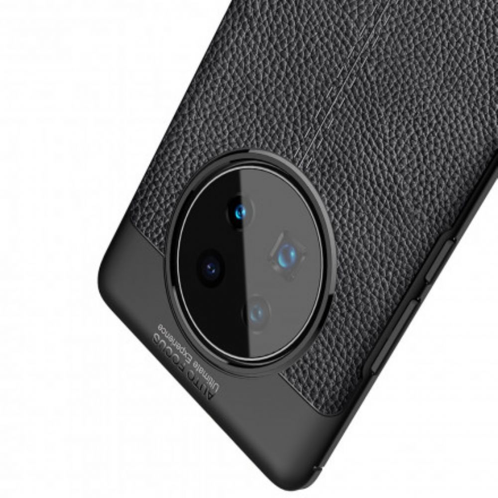 Hoesje voor Huawei Mate 40 Pro Dubbele Lijn Litchi Leder Effect