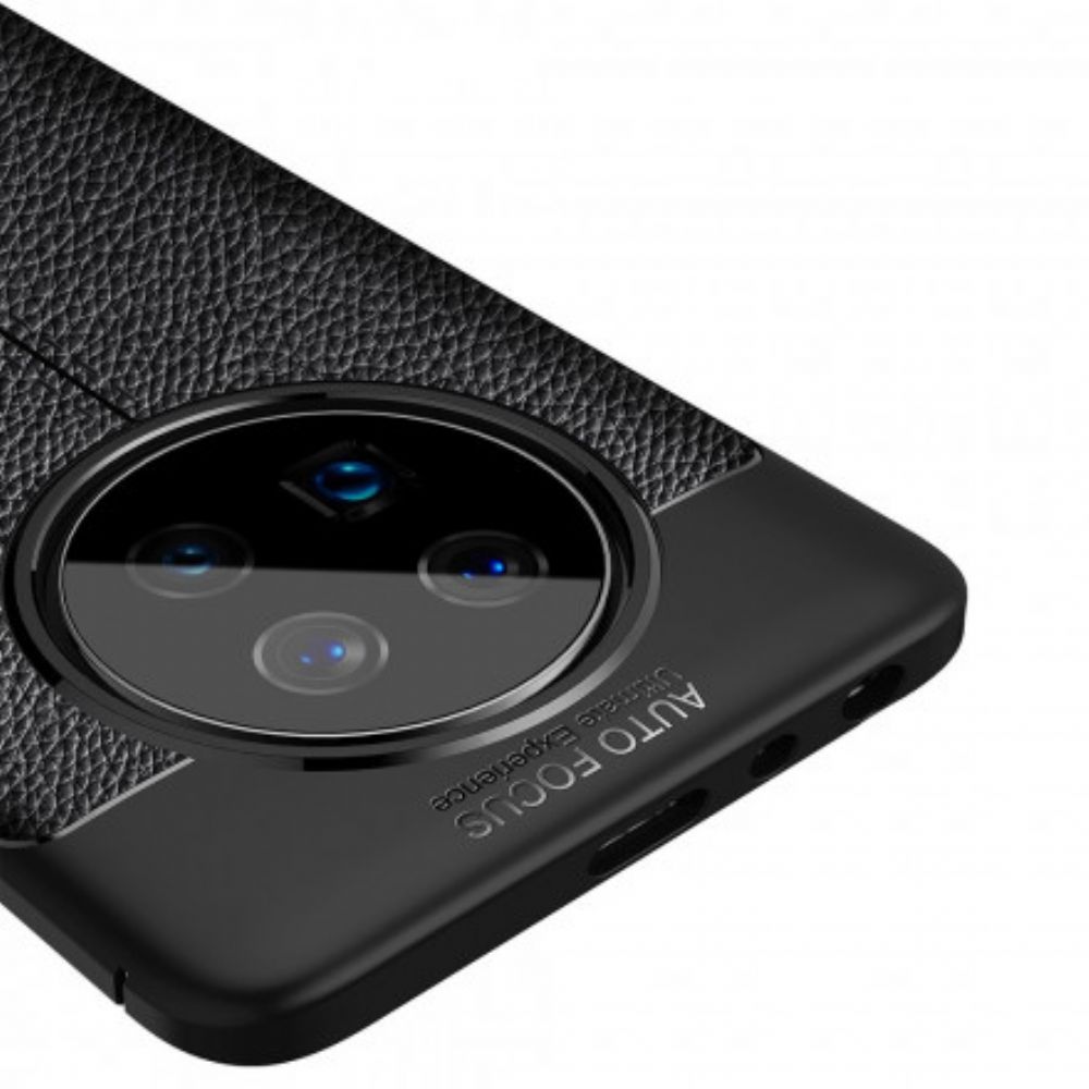 Hoesje voor Huawei Mate 40 Pro Dubbele Lijn Litchi Leder Effect