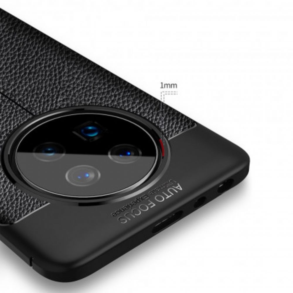 Hoesje voor Huawei Mate 40 Pro Dubbele Lijn Litchi Leder Effect