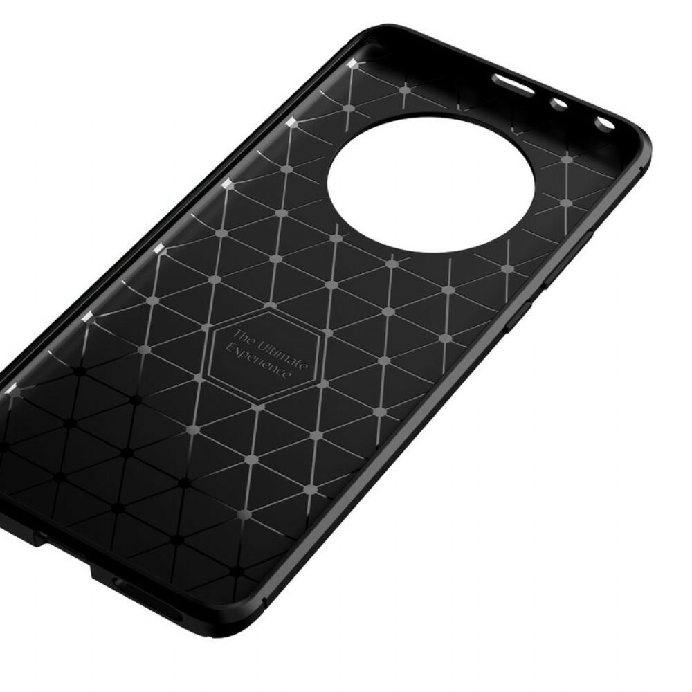 Hoesje voor Huawei Mate 40 Pro Flexibele Koolstofvezeltextuur