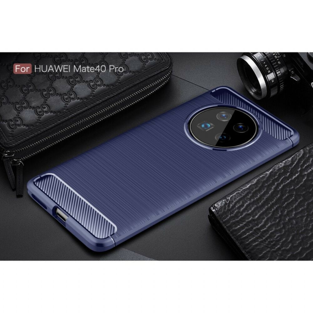 Hoesje voor Huawei Mate 40 Pro Geborsteld Koolstofvezel