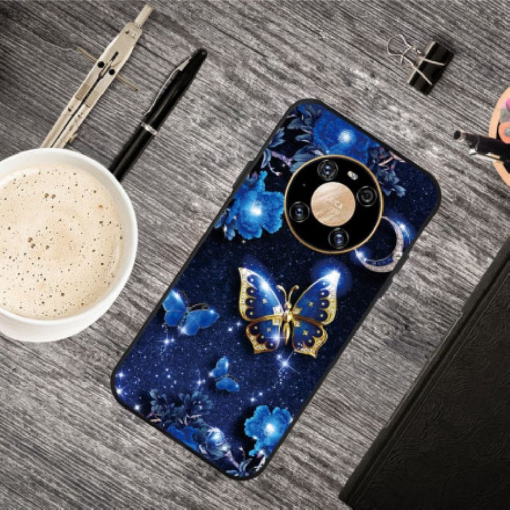 Hoesje voor Huawei Mate 40 Pro Gouden Vlinder